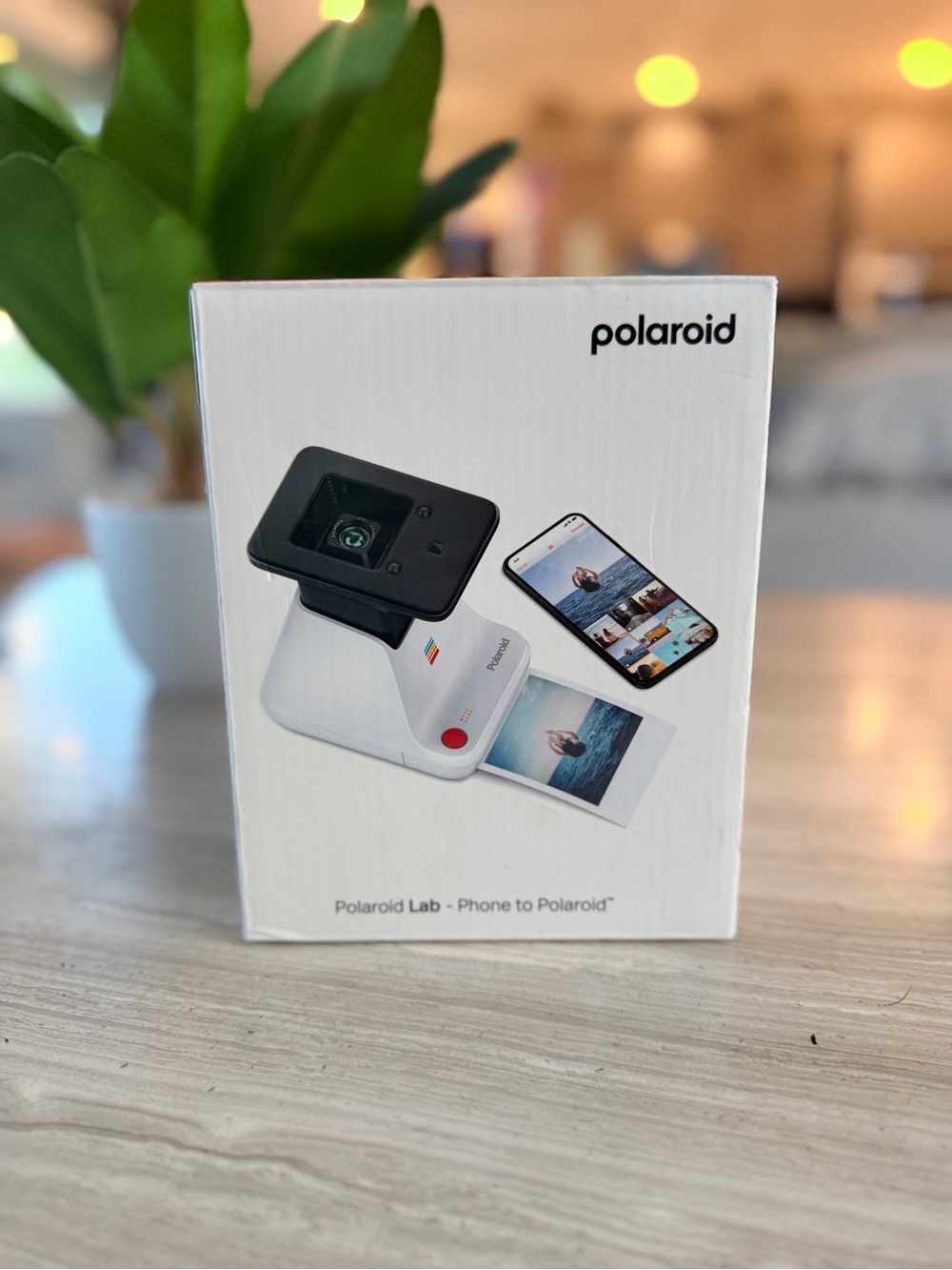 Polaroid White Instant Lab Printer with Black Top and Red Accent